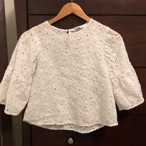 Zara short embroidered top